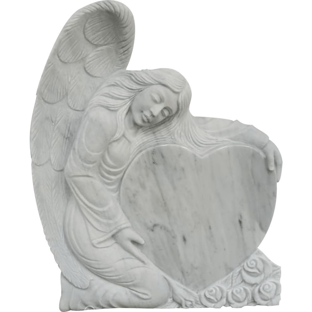 AG-396 Carved Angel Heart Monument granite monument design