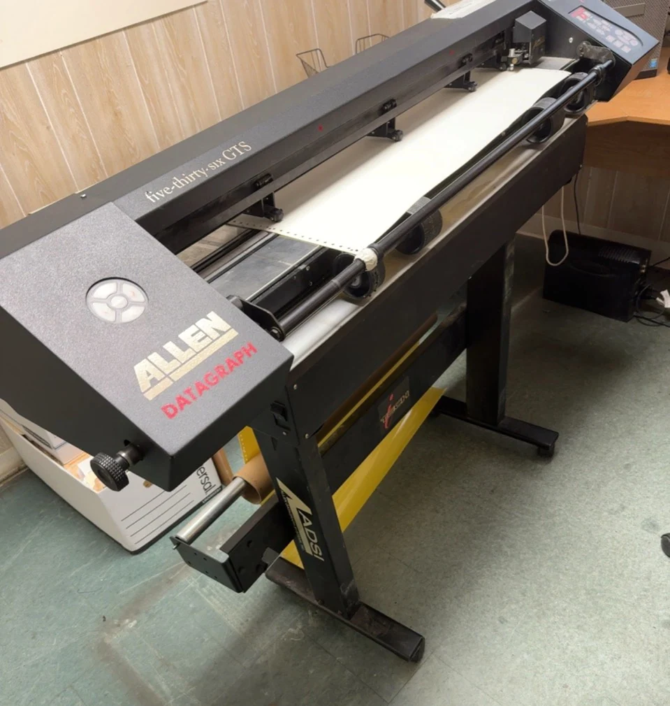Allen Datagraph stencil cutter with stencil material loaded